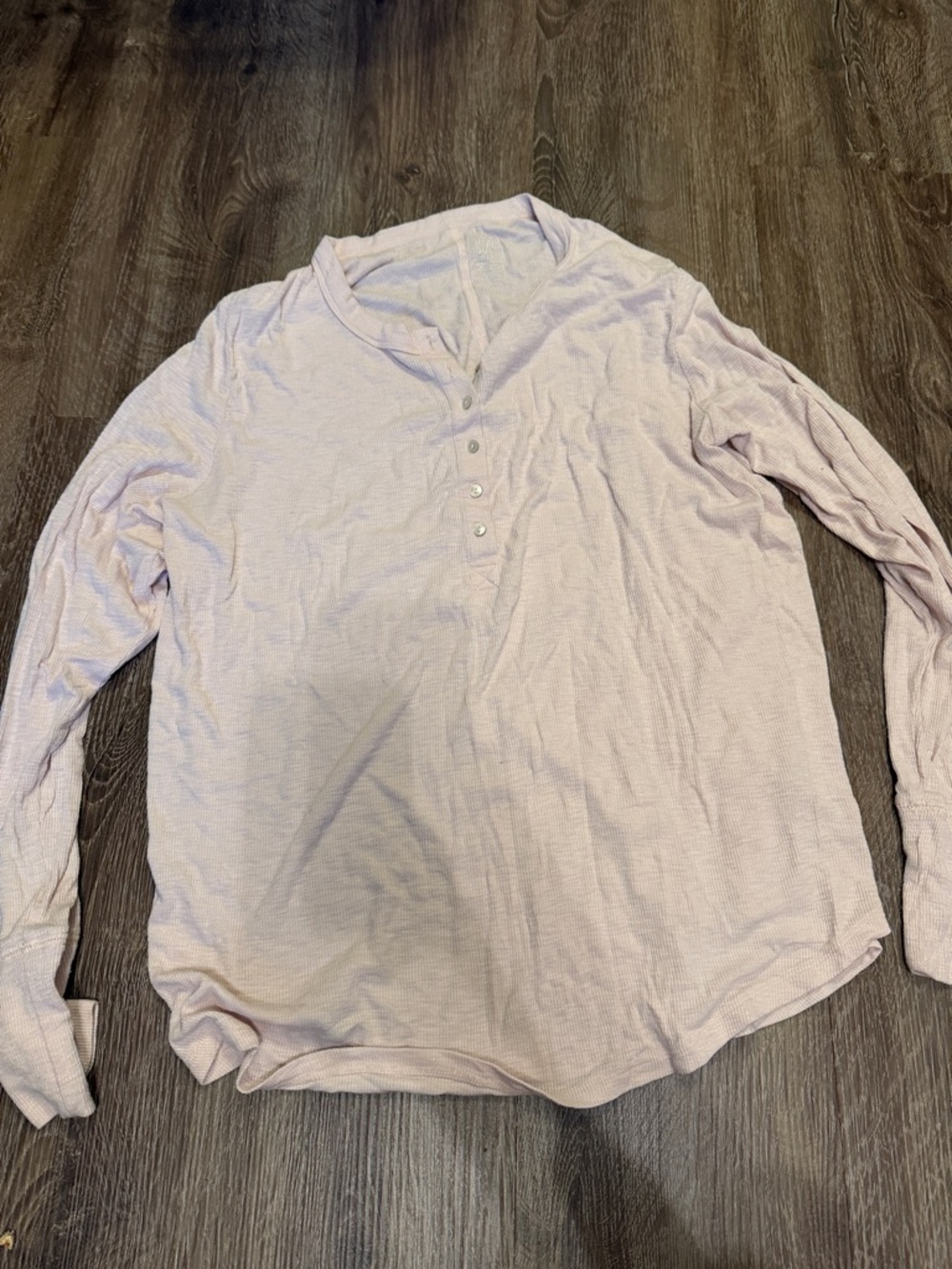 aerie Light Pink Long-Sleeve Henley Top